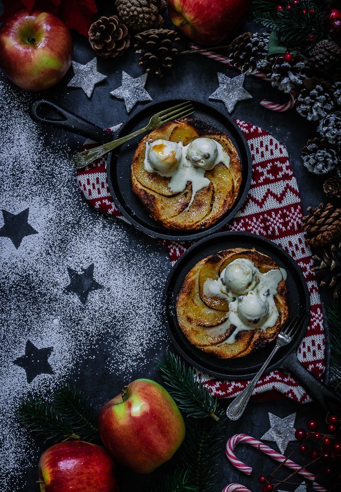 Tarta fina manzana Navidad